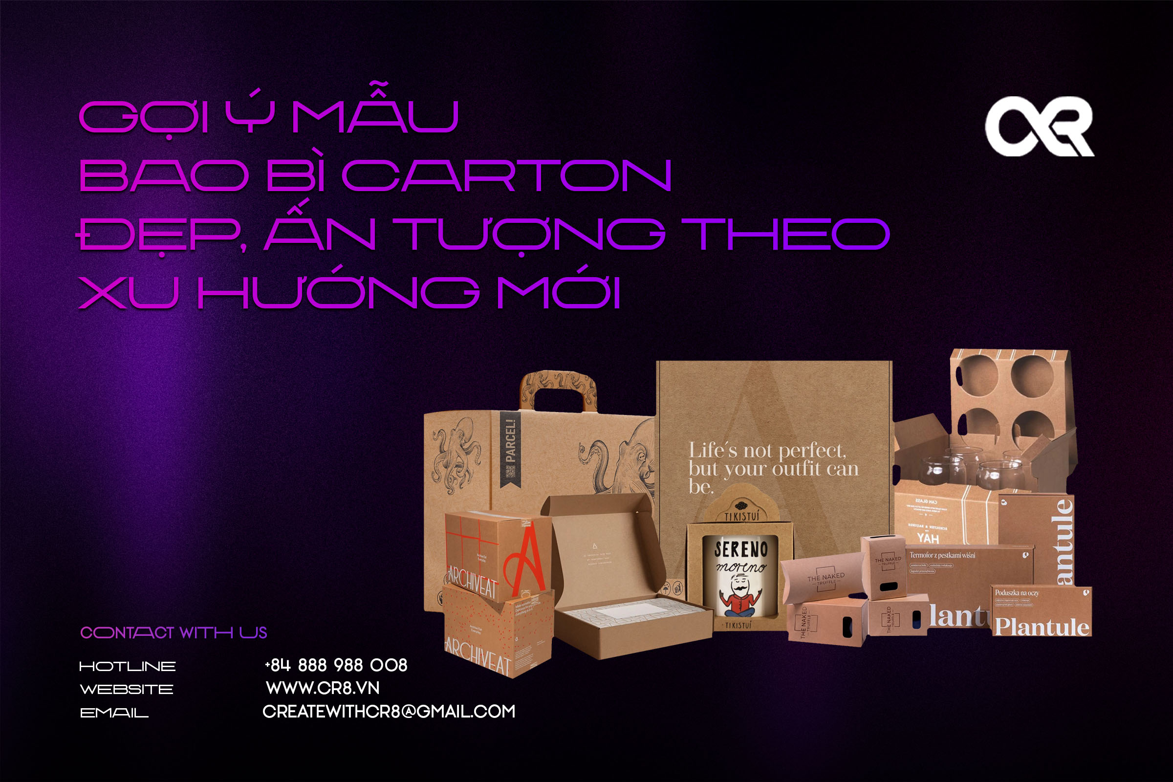Gợi ý mẫu bao bì carton đẹp, ấn tượng theo xu hướng mới